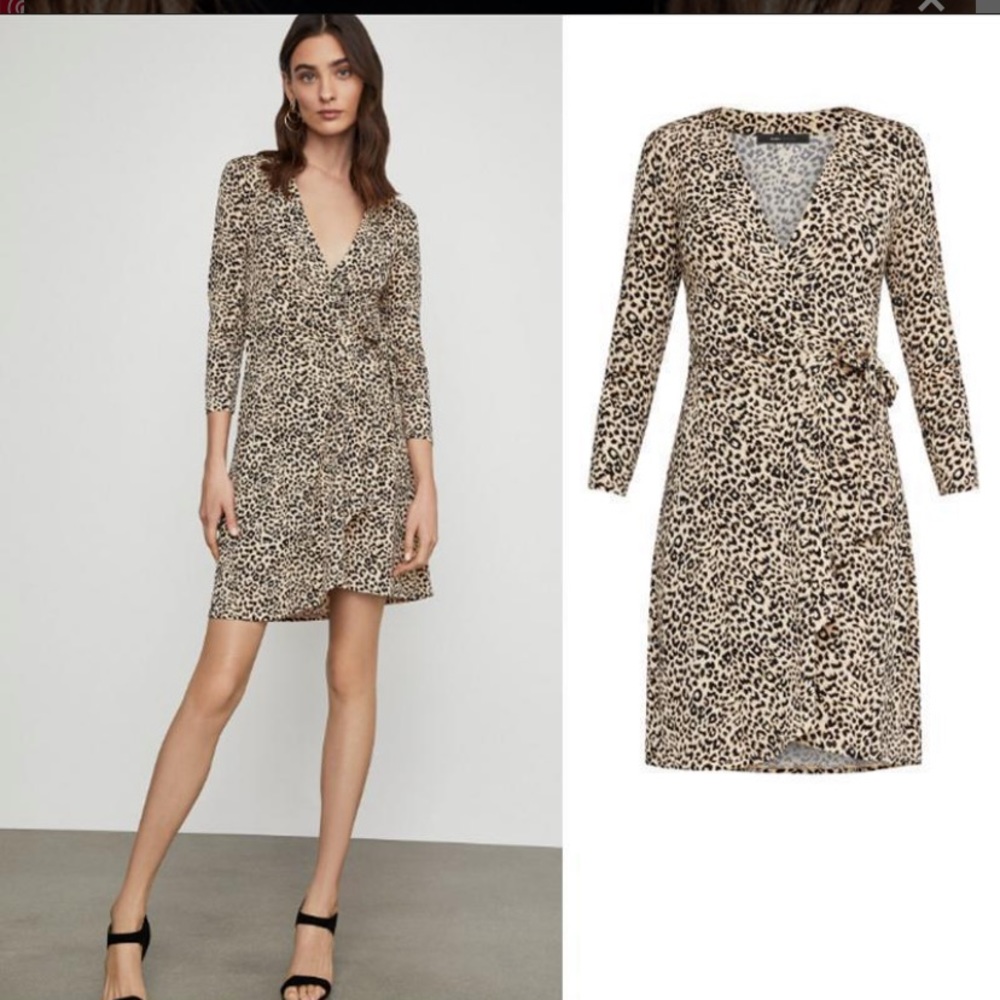 BCBG MaxAzria leopard wrap dress. NWT . Retail 178